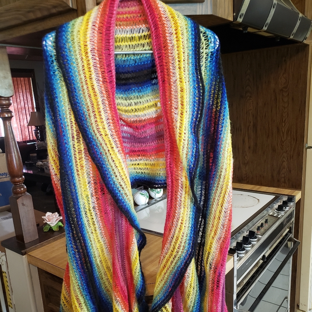 CollectionEighteen rainbow shawl